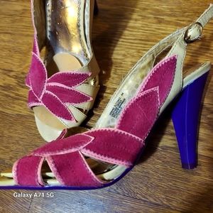 Poetic Licence heels with pink flowers